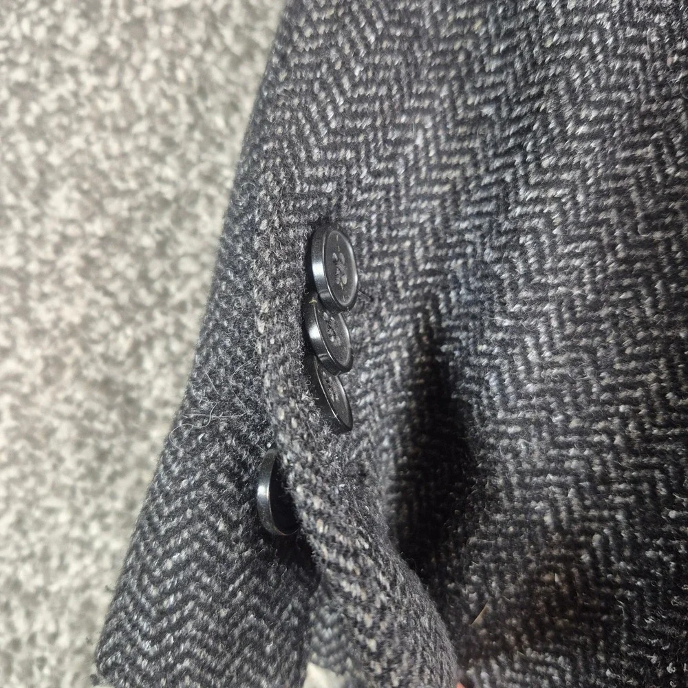 Banana Republic Blazer Mens 40R Gray Herringbone Wool Alpaca Blend Slim Fit